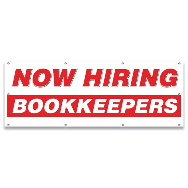 Signmission Now Hiring Bookkeepers Banner Apply Inside Accepting Application Single Sided B-96-30205